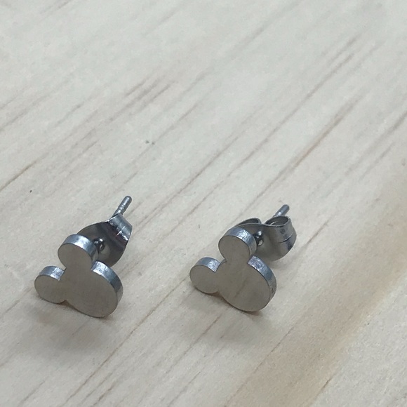 Stainless Steel Mickey Mouse Stud Earrings - Picture 2 of 5